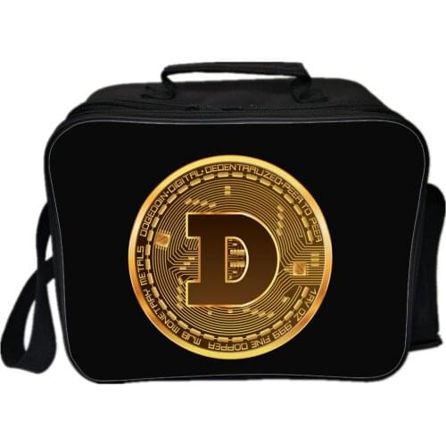 Dogecoin Lunch Bag Portable Lunch Box Men Women Thermal Food Picnic Box Children Fashion Simplicity School Food Box