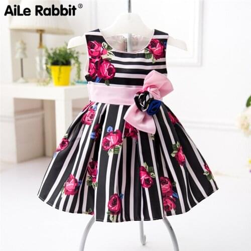 Girl Dress Sleeveless Rose Dress Little Princess 4 Year Old Dress Childs Clothes Hot Summer Sale k1