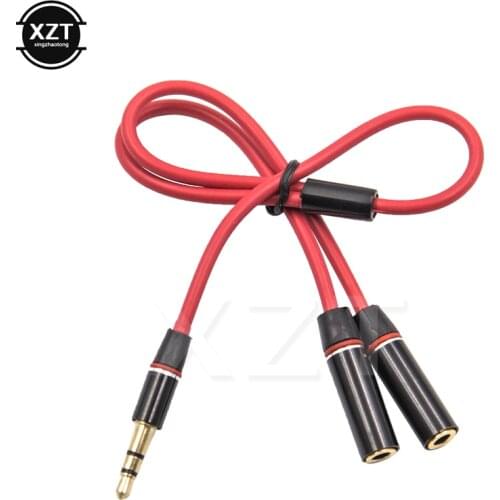 Audio Cable Splitter 3.5mm jack Stereo Headphone Audio Male To 2 Female Y Splitter Plug 3.5 Jack Cable for Earphone Accessories