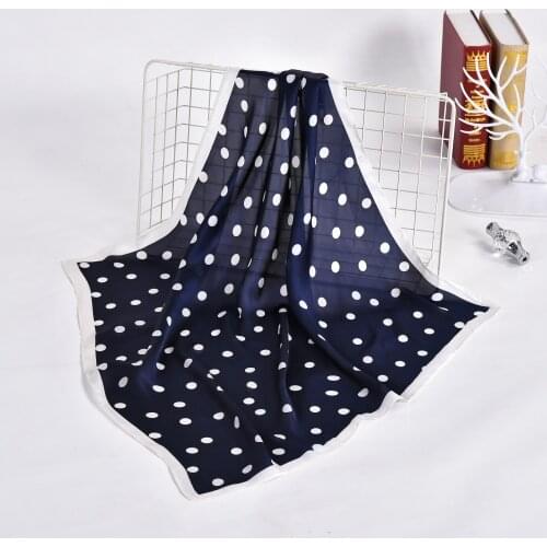Dot Printed Scarf 70cm Imitation Silk Scarf Womens Head Neck Luxury Small Square Scarf Hat Decorative Set All-match Bandana
