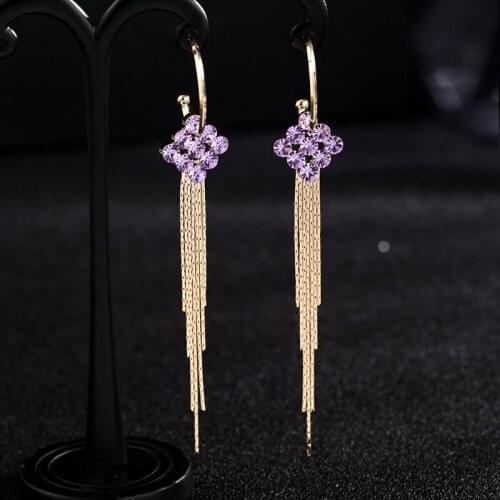 XUYE Fashion Jewellry New Long Tassel Earring For Women Korea Temperament Zirconia Dangle Jewelry Wedding Party Stud Earings