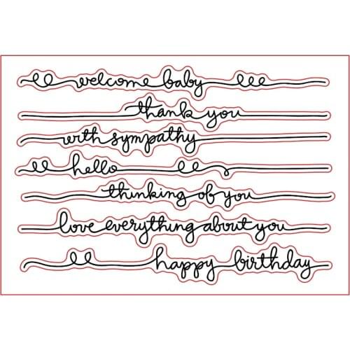 Line Word Phrase Clear Stamps for DIY Scrapbooking Card Making Crafts Fun Decoration Transparent Stempels Silicone Seal