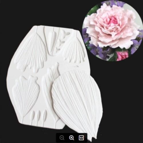 Peony & Tulip Decorating Molds Cake Silicone Sugarpaste Candy Chocolate Gumpaste Clay Mould