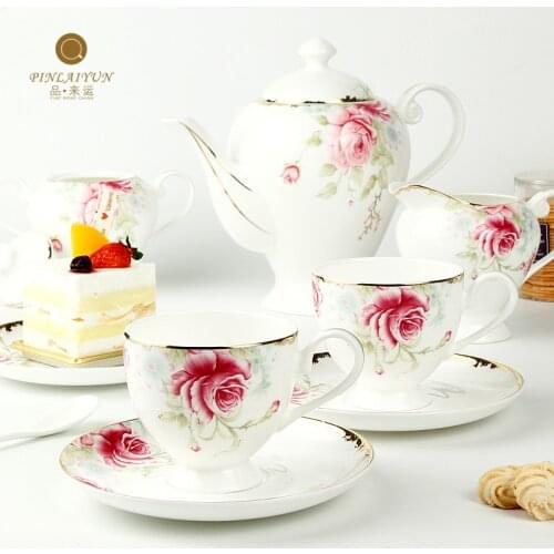 Wedding 15 pieces coffee cup with European tea set ceramic English afternoon tea set black tea cup set wedding gift