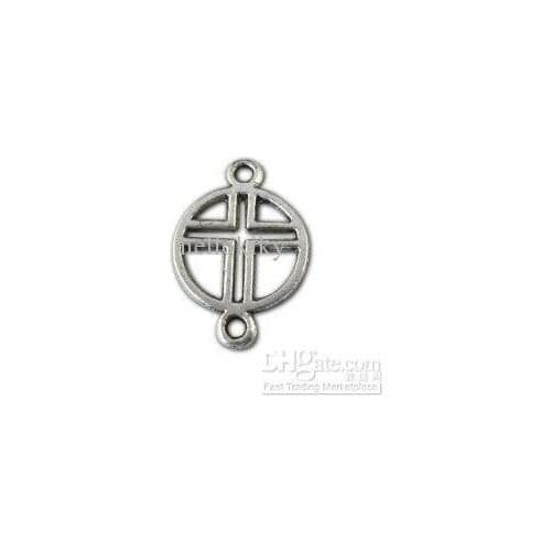500pcs Tibetan silver Metal Cross Circle Connectors A10630