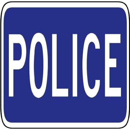 Street & Traffic Sign Wall Decals - Police Word Sign - 24 inch Removable Graphic