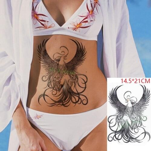 Waterproof Temporary Tattoo Sticker Phoenix Bird Feather Animal Tatto Stickers Flash Tatoo Fake Tattoos for Men Women