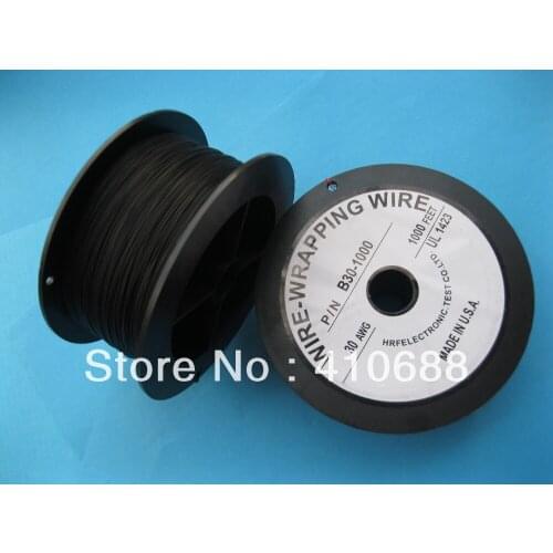 1 roll 1000ft 30AWG Wire-Wrapping Wire Sliver Plated Copper Black Color