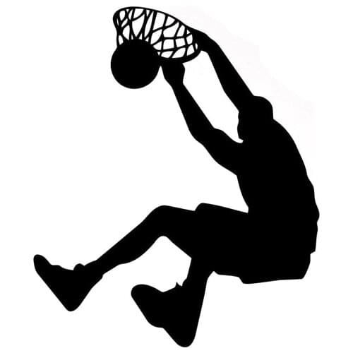 10.8CM*12.8CM Basketball Slam Dunk Sport Vinyl Car Sticker Gym Decor Black/Silver S9-0189