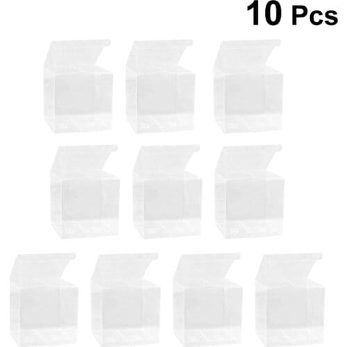 10pcs Transparent Cube Box Clear Candy Treat Box Gift Packing Box for Baby Shower Wedding Birthday Party - 4x4x4cm