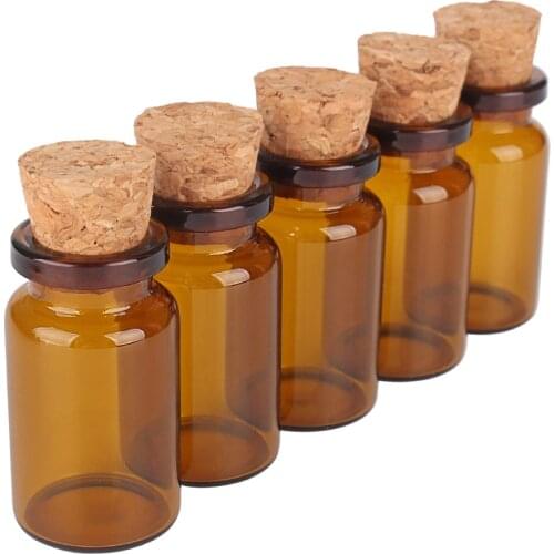 10pcs 7ml 22*40mm Glass Jars with Cork Stoppers Empty Glass Bottles DIY Crafts Vials glass vessels for Wedding favors