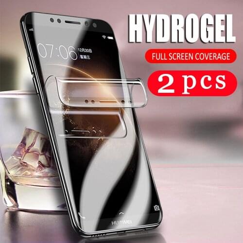 2Pcs cover for huawei p smart 2018 2019 plus hydrogel film p smart Z protective film phone screen protector smartphone Not Glass