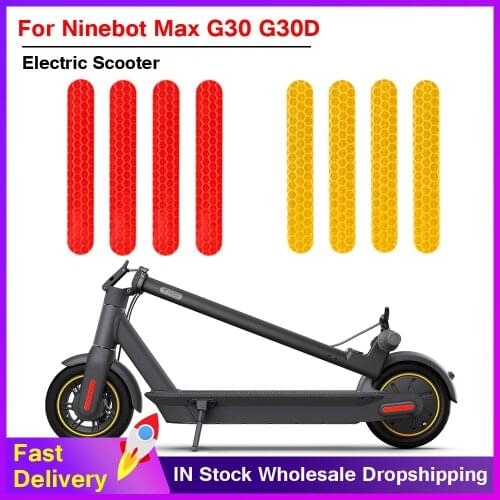 4PCS Front Rear Wheel Cover Eflective Sticker For Ninebot Max G30 Electric Scooter Warning Dustproof Reflective Sticker