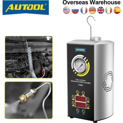 AUTOOL C200 Injector Flushing Cleaning Nozzles Free Disassembly Fuel Injector Cleaning Machine EFI Throttle Tools