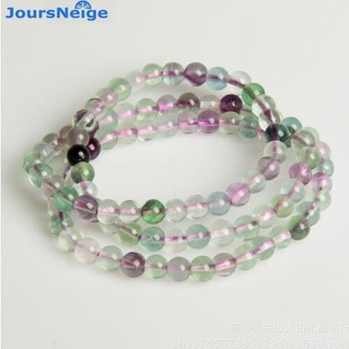 Genuine Fluorite Natural Stone Bracelets 6mm Buddha Beads Hand String Lucky for Women Bracelet Multilayer Jewelry JoursNeige