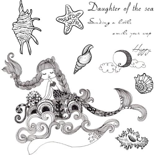 DABOXIBO The Daughter Of The Sea Clear Stamps Mold For DIY Scrapbooking Cards Making Decorate Crafts 2020 NEW Arrival