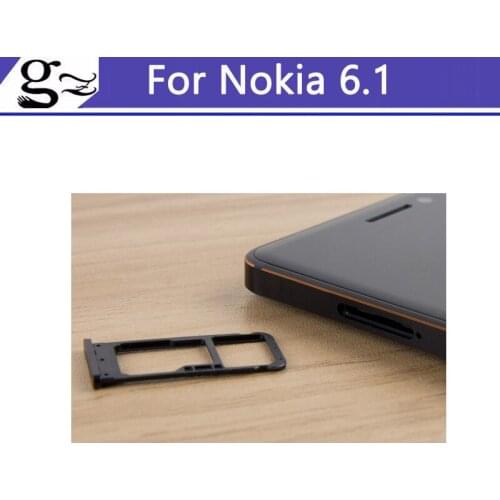 For Nokia 6.1 2018 Nano Sim+Micro SD Card Tray Holder Slot Socket Replacement Parts For Nokia6.1 2018