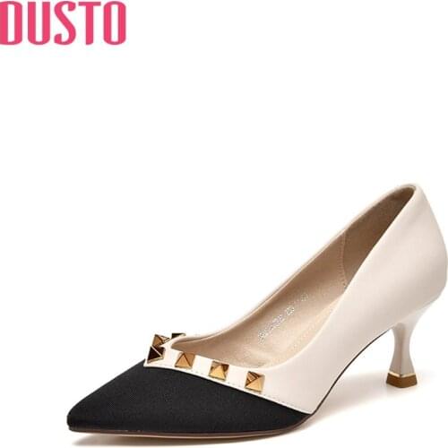 DUSTO 2021 New Spring and Autumn Fashion Elegant High-heeled High-heeled Stiletto High-heeled Womens Shoes DW21Q1872A