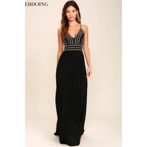 EBDOING V-neck Women Dresses