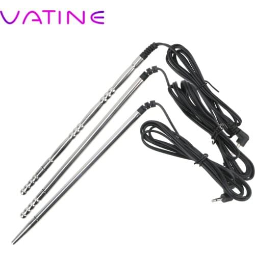 Electric Shock Urethral Catheter Stainless Steel Penis Plug Chastity Penis Insertion Urethra Sound Dilator Sex Toys For Men