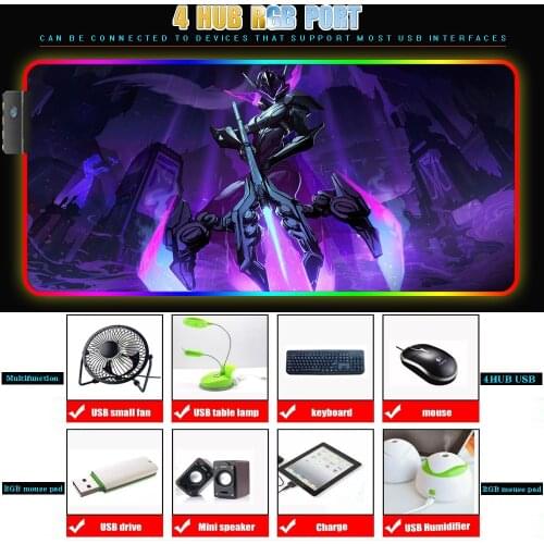 Mouse Pad Multi-interface 4usb Base Hub Usb Player Mouse Pad Interface Tipo League of Legends Tapete De Mesa Antiderrapante Xxl