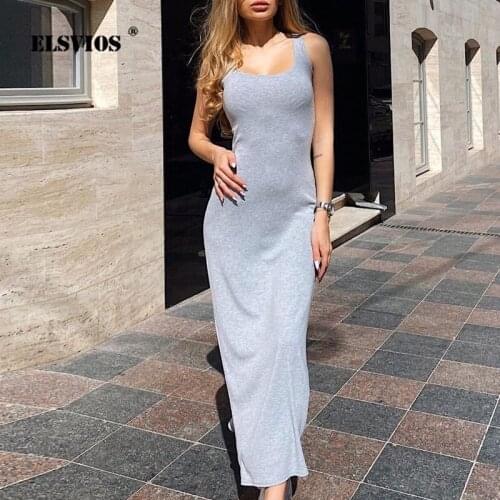 Summer O Neck Sleeveless Irregular Women Dress Casual Solid Sexy High Split Party Dress Elegant Lady Long Beach Dresses Vestidos