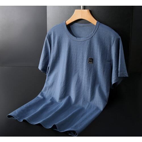 Summer Mens Plus Cotton and Linen T-shirt Mens Loose Extra-large Size Half-sleeved Top Tees Multi-color L-10XXL Fit for 150kg