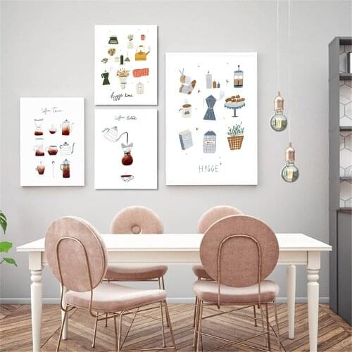 Nordic Coffee Guide Wall Art Canvas Painting Coffee Lover Gift Kitchen Poster And Print Flower Clothes Icon Picture Home Decor