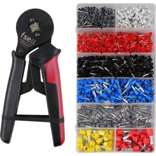 Crimping Pliers Crimp Tools For Tube Terminal Mini Type Round Nose European Cable Plier Tools Set 0.08-6mm2 28-10AWG HSC4 6-4