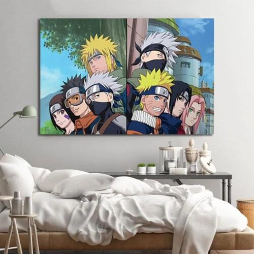 Anime Naruto Ninja Team 7 Kakashi Sasuke Nohara Rin Design Poster Canvas Painting Mural Living Room Bedroom Home Decoration