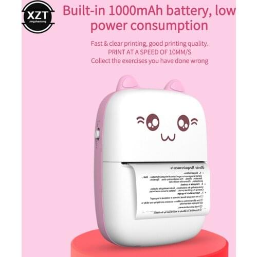 Portable Thermal Printer Wirelessly BT 203dpi Photo Label Memo Wrong Question Printing Mini Bluetooth Thermal Printing with USB