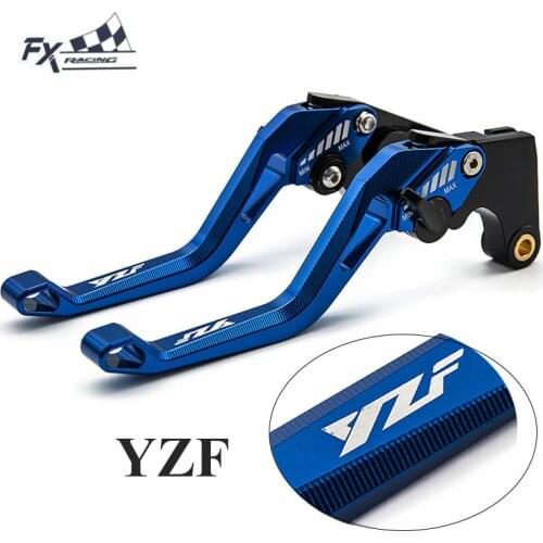 Logo YZF Motorcycle Adjustable Brake Clutch Lever + Grips For Yamaha YZF R3 R25 MT03 YZF-R3 2015-2020 Aluminum Levers Handle