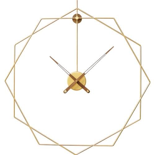 Luxury Minimalist Wall Clock Gold Large Modern Creative Metal Clocks Wall Living Room Nordic Horloge Mural Home Decor ZB5WC