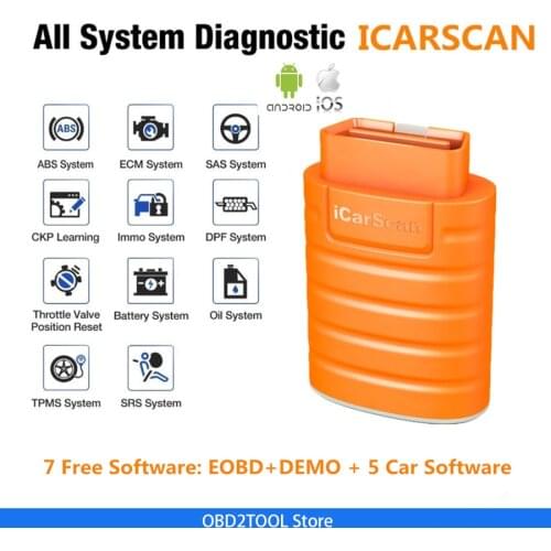 2020 ICARSCAN OBD2 Code Reader With EOBD2+DEMO+5 Free Software Full Systems For Android/IOS Better than LAUNCH X431 Easydiag