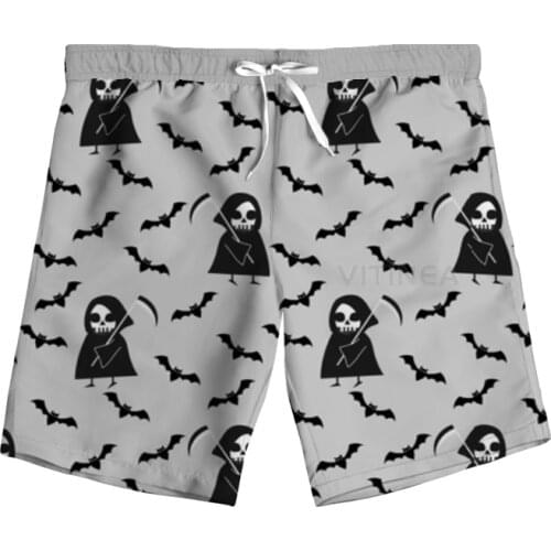 New Fashion Holiday 3D Print Halloween Woman Men Summer Beach Loose Shorts Casual Pants Polyester V12