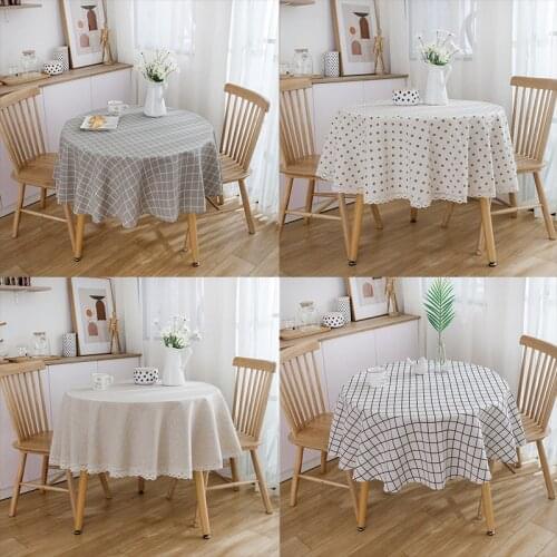 Tablecloths for Round Table White Lace Table Cloth for Home Linen Tablecloth with Embroidery Table Cloth for Party Wedding