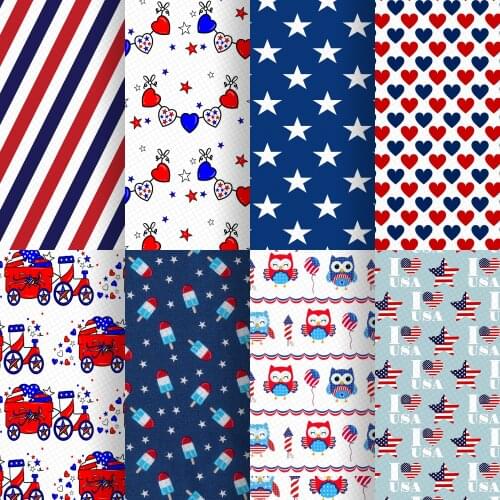 20*33cm July 4th Independence Faux Synthetic Leather Fabric For Bow-knot Bags Wallet Earring Phone Case Scrapbook DIY,1Yc17671