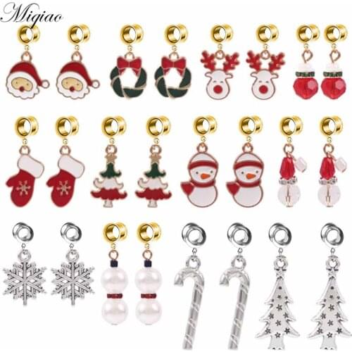 Miqiao 12 pairs Hot-selling Personality and Cute Snowflake Santa Claus Pendant Ear-expanded Body Piercing Jewelry