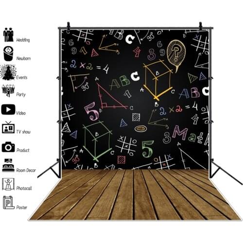Vinyl Backdrop Blackboard Back To School Graduations Baby Study Classroom Wooden Floor Portrait Photography Background Photocall