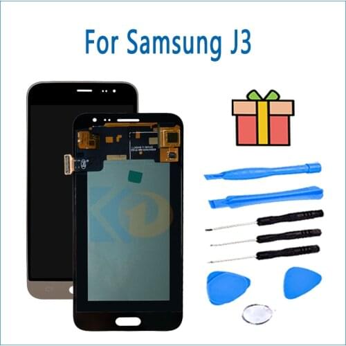 OLED Cell Phone LCD With Touch Screen Black White Gold For Samsung J3 2016 LCD Display