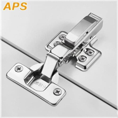 1Pcs Stainless steel C Serie Hinge Door Hydraulic Hinges Damper Buffer Soft Close For Cabinet Kitchen Furniture Hardware