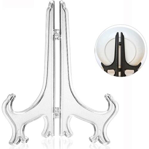 10PCs Portable Plate Holder Picture Frames Photo Pedestal Holder Plastic Easels Display Stand Bowl Dish Tray Racks Storage