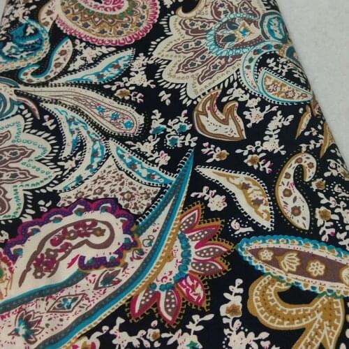 100% Plain Cotton Poplin Colorful Pteris Feather Printed Cotton Poplin Fabric 50x140cm Check Fabric Patchwork