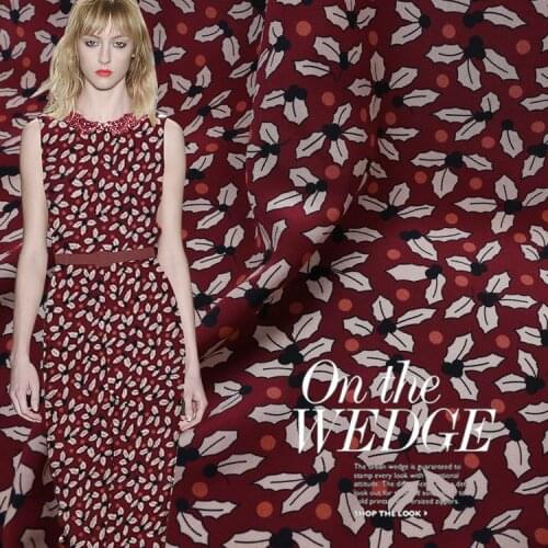 100% mulberry silk crepe de chine fabric cloth per meter 16mm 114 cm wide drape printed clothing dress fabric alibaba express