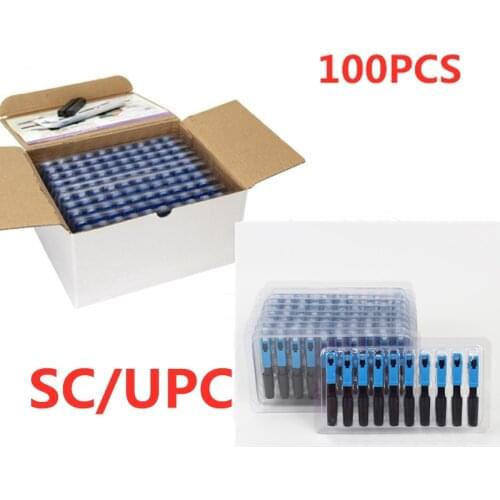 100 PCS Embedded SC UPC Fiber Optic Fast Connector FTTH single-mode fiber optic SC quick connector SC adapter Field Assembly