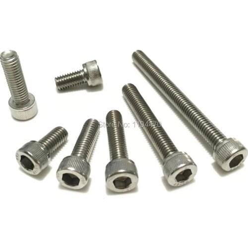 2-20pcs M5 M6 DIN912 304 Stainless Steel Hex Socket Head Cap Screw Hexagon Socket Bolt Metric Thread