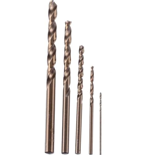5pcs Twist Drill Bits HSS M35 Cobalt Straight Shank Drill Bit For Metal Steel 1mm 2mm 3mm 4mm 5mm Electric Drills Power Tools