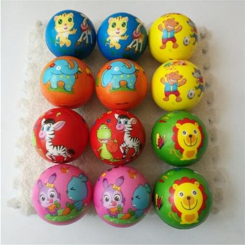 6.3cm Anti Stress Relief Cartoon Foam Ball Rehabilitation sponge soft Ball Toys for Girls Children Adult Gift 12pcs