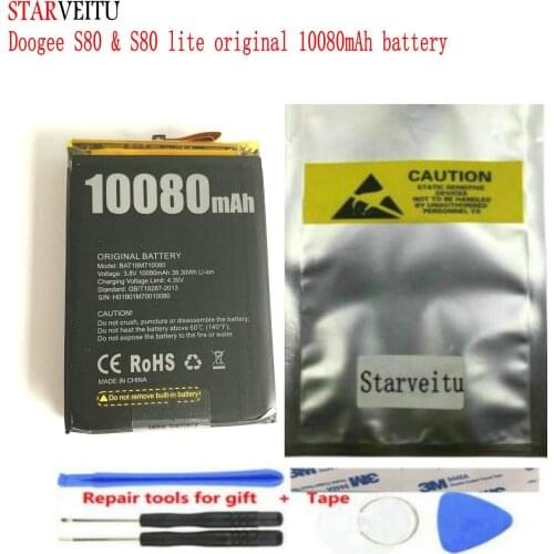 STARVEITU Battery for Doogee S80 Replacement Original 10080mAh Batteria Rechargeable Li-Ion Batteries for Doogee S80 Lite