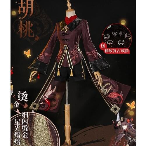 Anime Genshin Impact Cosplay HuTao Costume Game Suit Uniform Hu Tao Halloween Party Outfit For Women Girls New 2021